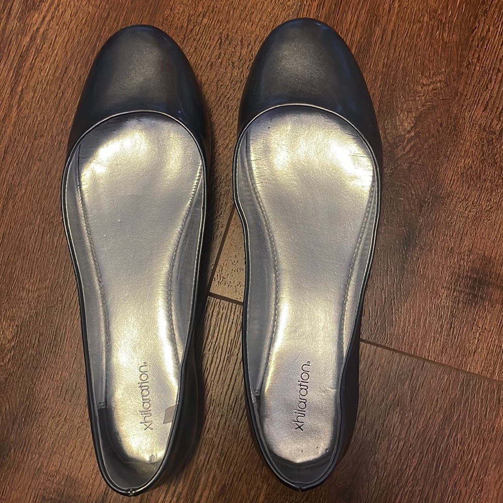 Shiny Silver Flats